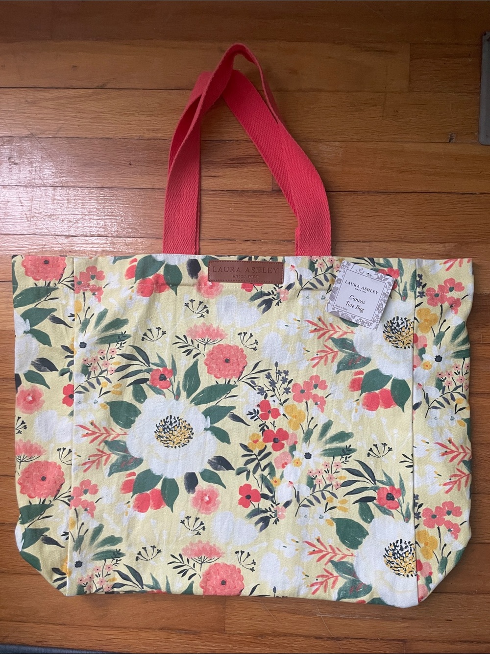 NWT Laura Ashley cotton canvas tote bag